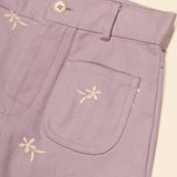 Casey 70's All Over Embroidery Jean - Lilac