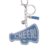 Cheer Megaphone Key Chain - Periwinkle/Clear