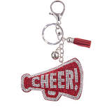 Cheer Megaphone Key Chain - Red/Clear