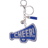 Cheer Megaphone Key Chain - Royal Blue/Clear