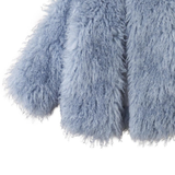 Girl Cressida Coat With Raglan Sleeves Faux Fur - Blue
