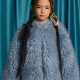 Girl Cressida Coat With Raglan Sleeves Faux Fur - Blue