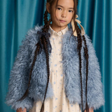 Girl Cressida Coat With Raglan Sleeves Faux Fur - Blue