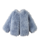 Girl Cressida Coat With Raglan Sleeves Faux Fur - Blue