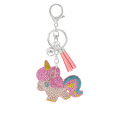Crystal Cartoon Unicorn Keychain - Multi