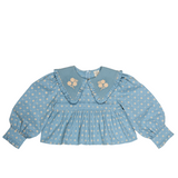 Dionne Blouse - Quilt Calico Blue Pebble