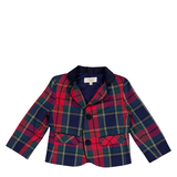 Edgard, Boy Jacket, in Navy and Red Tartan