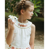 Elsie Skirt Set Antique - White & Chartreuse