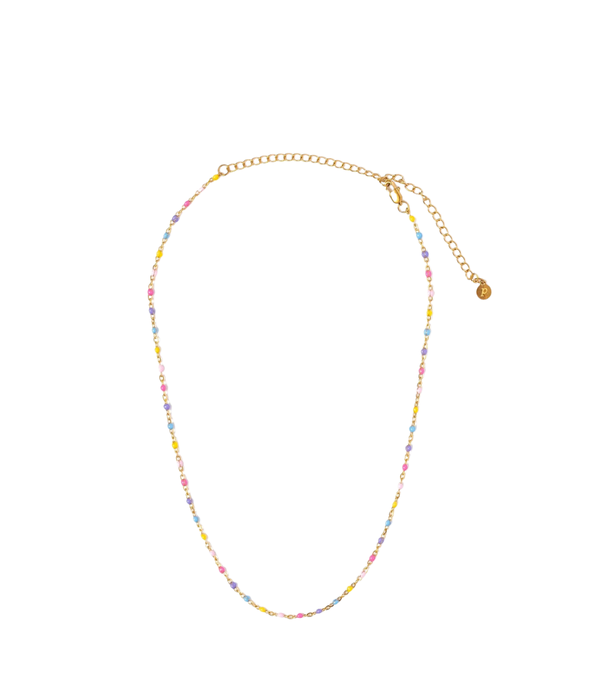 Enamel Bead Necklace - Rainbow