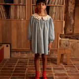 Esther Dress - Quilt Calico Blue Pebble