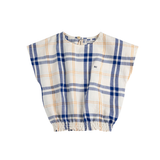 Fun Tartan Woven Top - Off White