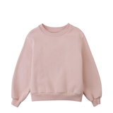 Girl Benedicta Sweater With Woven Ruffled Collar - Pink