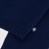 Girl Cardigan With Ruffle Collar - Navy