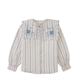 Girl Esmeralda Blouse With Embroidered And Ruffled Detail - Off White