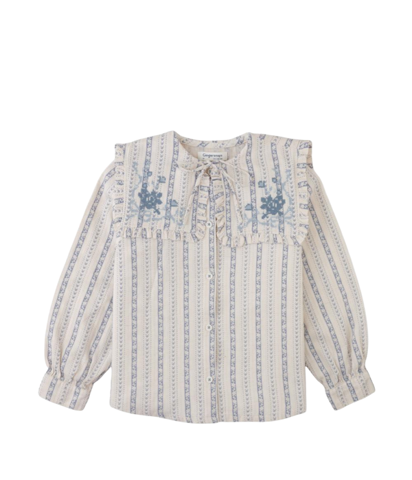 Girl Esmeralda Blouse With Embroidered And Ruffled Detail - Off White