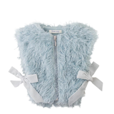 Girl Eudora Faux Fur Zip Vest - Blue