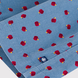 Girl LS Corduroy Apple Print Dress - Blue Red