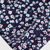 Girl LS Solid Top Floral Bottom Dress - Navy Multi