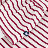 Girl LS Stripe Top - White Burgundy