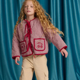 Girl Lavinia Boxy Quilted Coat - Red