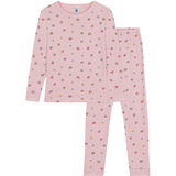 Girl Loungewear LS Floral Top And Pants - Dusty Pink
