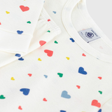 Girl Loungewear LS Heart Print Top And Pants - White Multi