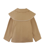 Girl Philippa Herringbone Cape Coat - Tan
