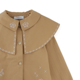 Girl Philippa Herringbone Cape Coat - Tan