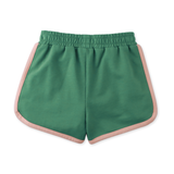 Girl Rosalyn Shorts With Front Pockets & Contrast Detail - Green