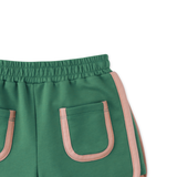 Girl Rosalyn Shorts With Front Pockets & Contrast Detail - Green