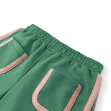 Girl Rosalyn Shorts With Front Pockets & Contrast Detail - Green