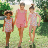 Girls Island Blossom Ruffle Cap Sleeve Rashguard One Piece