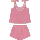 Girls Pink Sands French Terry Tie-Knot Tank Top Set