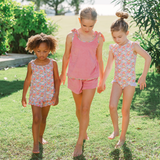 Girls Pink Sands French Terry Tie-Knot Tank Top Set