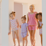 Girls Pink Sands French Terry Tie-Knot Tank Top Set