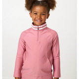 Girls Retro Half Zip - Dusty Pink