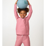 Girls Retro Half Zip - Dusty Pink