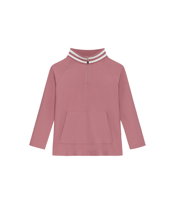 Girls Retro Half Zip - Dusty Pink