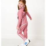 Girls Retro Warm-Up Jogger - Dusty Pink
