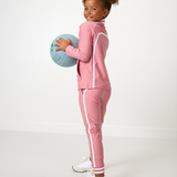 Girls Retro Warm-Up Jogger - Dusty Pink