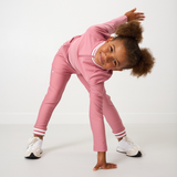 Girls Retro Warm-Up Jogger - Dusty Pink
