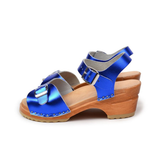 Goya Clog Sandals - Blue Metallic