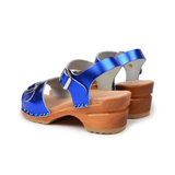 Goya Clog Sandals - Blue Metallic