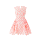 Holly Cotton Embroidered Mini Dress - Coral