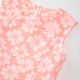 Holly Cotton Embroidered Mini Dress - Coral