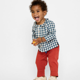 Jefferson Baby Shirt - Blue Picnic Check
