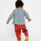 Jefferson Baby Shirt - Blue Picnic Check