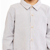 Jeffie Shirt - Indigo Linen Stripe