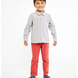 Jeffie Shirt - Indigo Linen Stripe