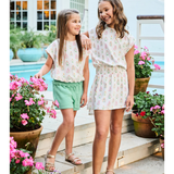 Josie Dress - White Floral Block Print